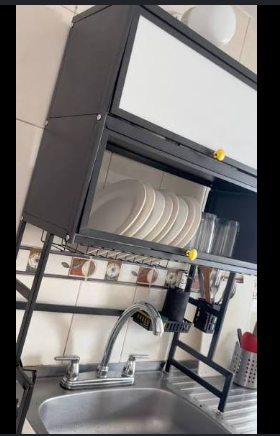 Escurridor de Platos Doble Tapa 65 cm — 2 Niveles + Portacubiertos
