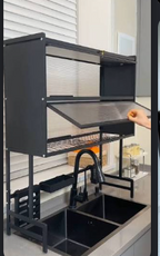 Escurridor de Platos Doble Tapa 65 cm — 2 Niveles + Portacubiertos