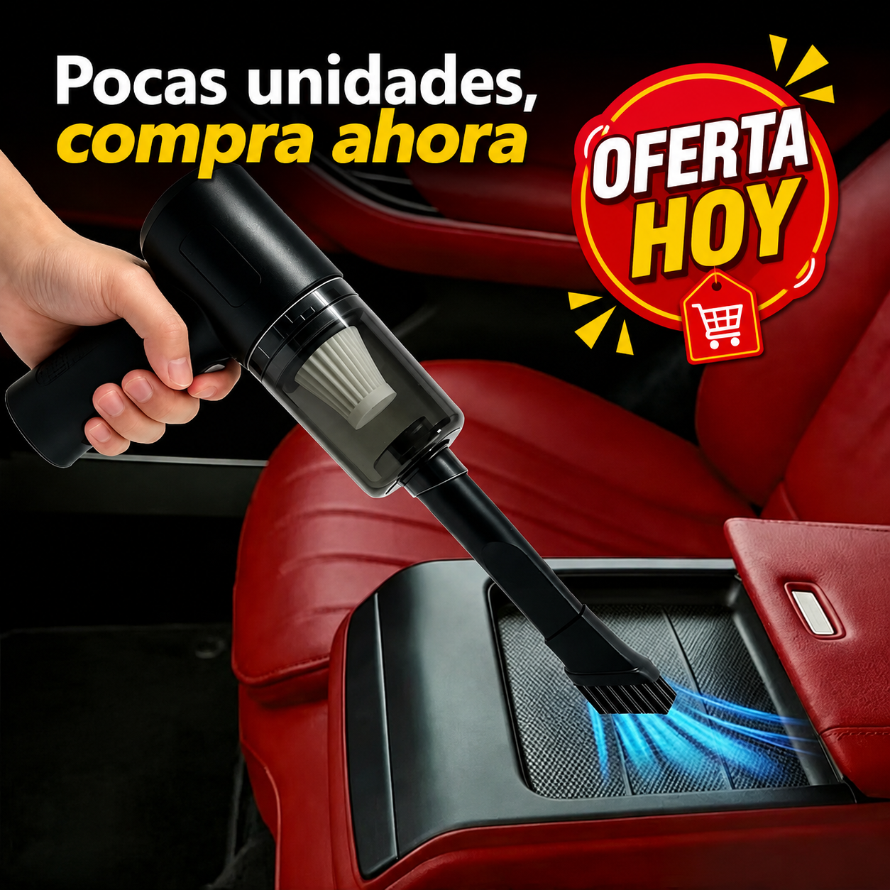 Aspiradora Portátil 2 en 1 Recargable — Carro y Hogar Sin Cables