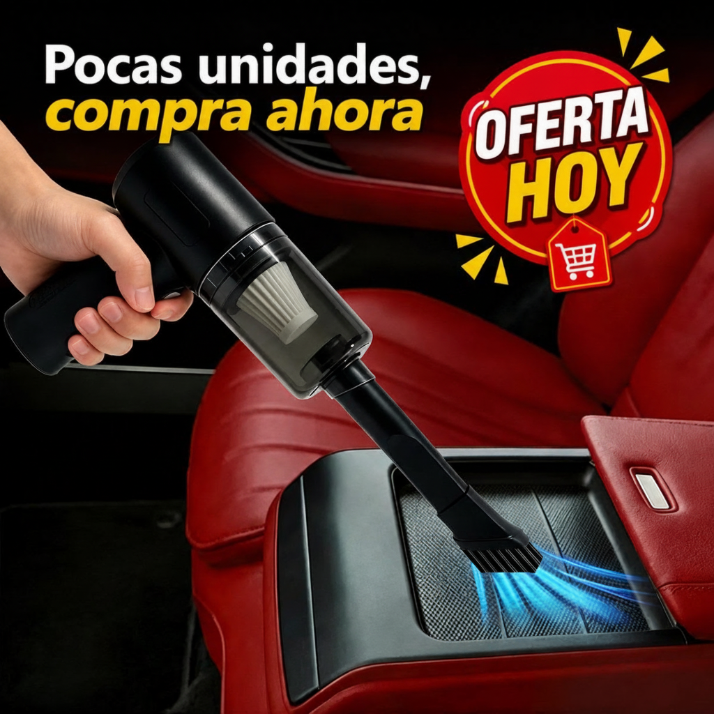 Aspiradora Portátil 2 en 1 Recargable — Carro y Hogar Sin Cables