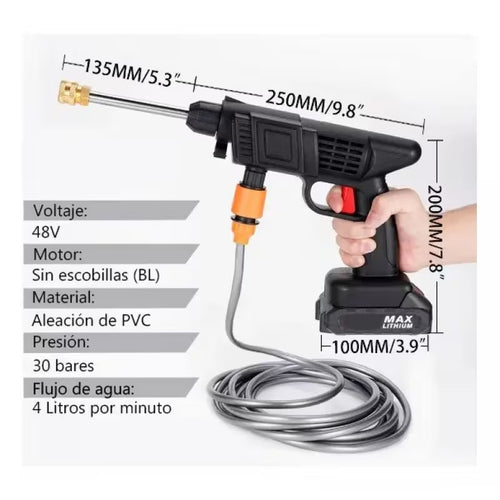 Hidrolavadora Recargable 48V + Accesorios Completos y Maletín