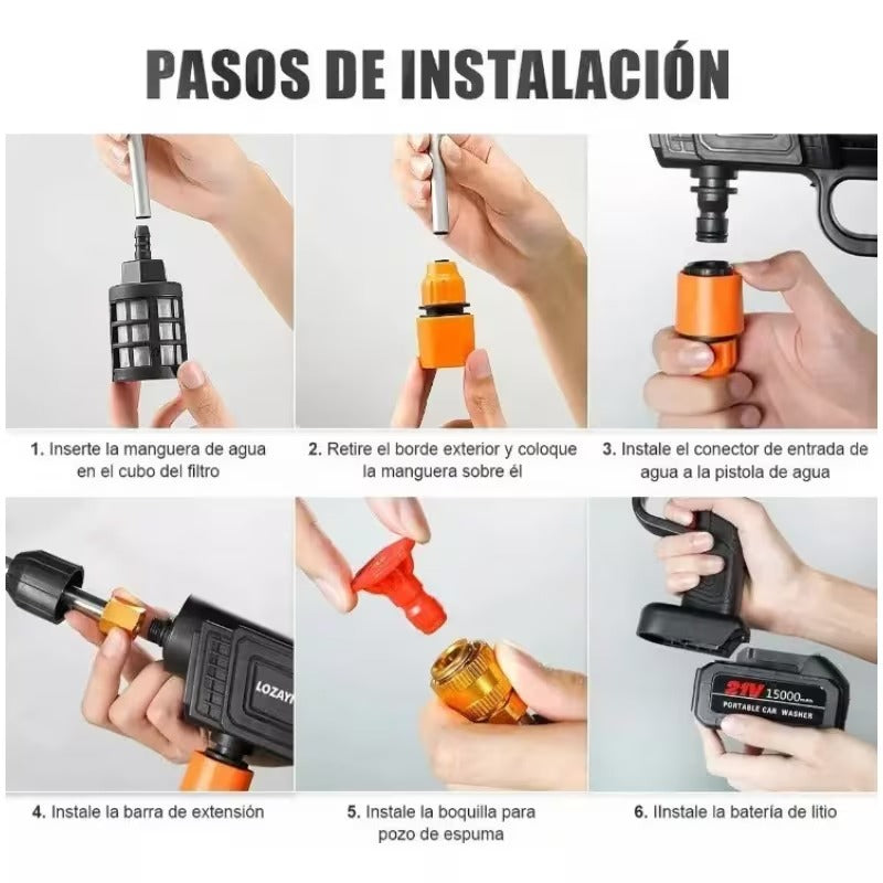 Hidrolavadora Recargable 48V + Accesorios Completos y Maletín