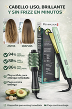Combo Plancha + Cepillo Alisador Aguacate SD06 — Cabello Liso Sin Frizz