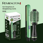 Combo Plancha + Cepillo Alisador Aguacate SD06 — Cabello Liso Sin Frizz