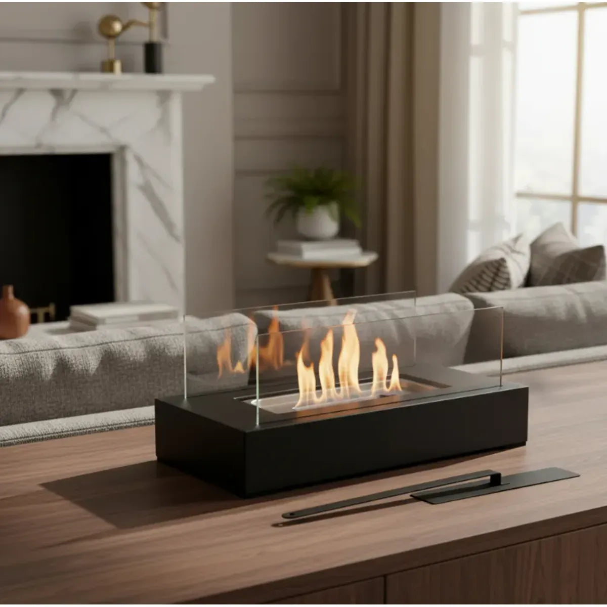 Chimenea de Mesa Llama Real Premium — Ambiente Elegante Sin Humo