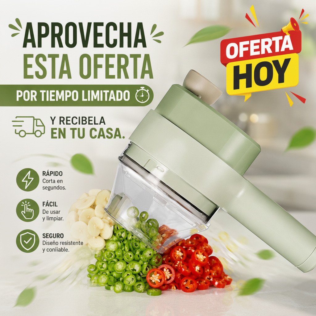 Picatodo Eléctrico 5 en 1 Recargable USB — Pica Todo en Segundos